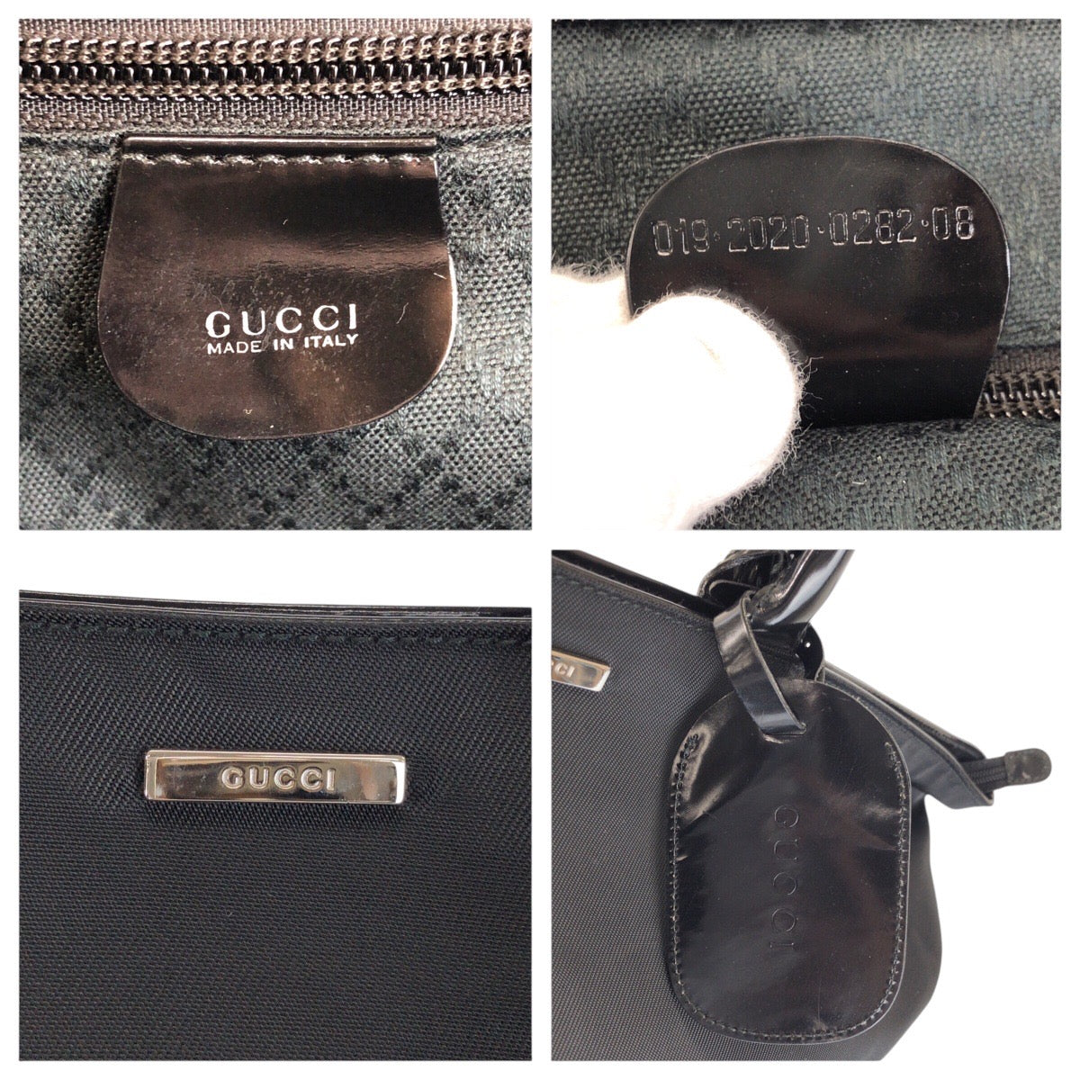 25237
GUCCI グッチ ブラック 黒 シルバー金具 ナイロン 019 2020 0282 08 トートバッグ ハンドバッグ レディース ABP35