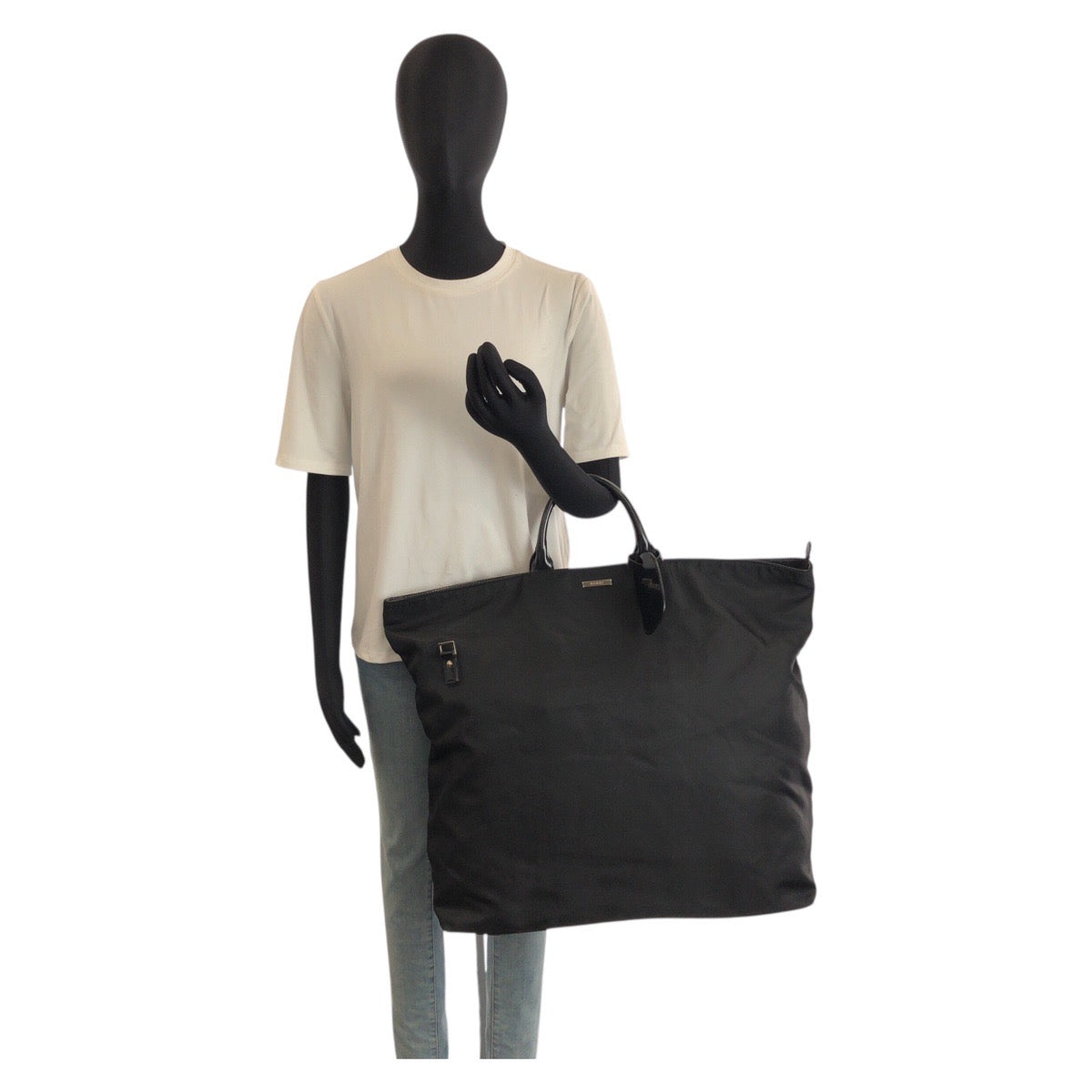 25237
GUCCI グッチ ブラック 黒 シルバー金具 ナイロン 019 2020 0282 08 トートバッグ ハンドバッグ レディース ABP35
