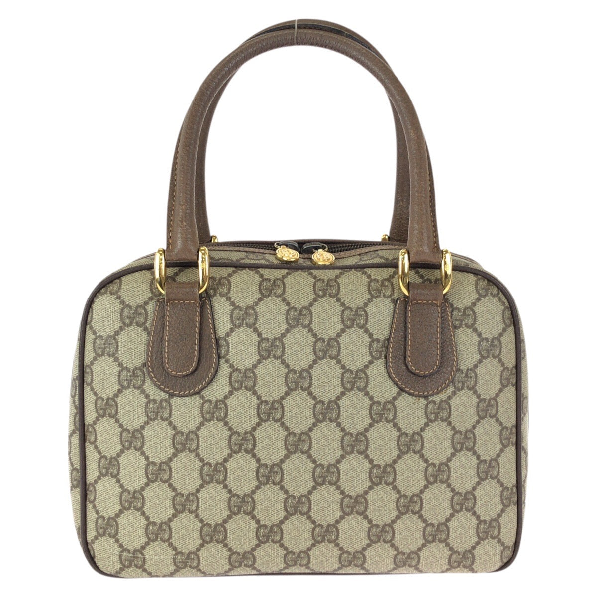 25238
GUCCI グッチ ヴィンテージ オールドグッチ ベージュ ブラウン ゴールド金具 GGスプリームキャンバス 000 58 6090 ハンドバッグ レディース AB28