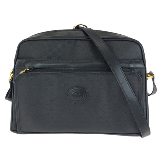 25239
GUCCI グッチ ヴィンテージ オールドグッチ マイクロGG ブラック 黒 ゴールド金具 PVC / レザー 001 33 1053 ショルダーバッグ メッセンジャーバッグ レディース ABP40