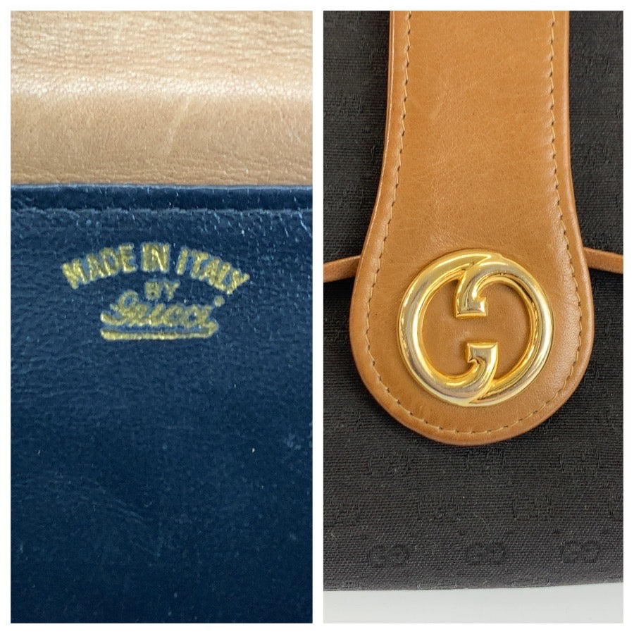 25241
GUCCI グッチ ヴィンテージ マイクロGG ブラック 黒 ブラウン ゴールド金具 GGキャンバス / レザー チェーンショルダーバッグ レディース AB40
