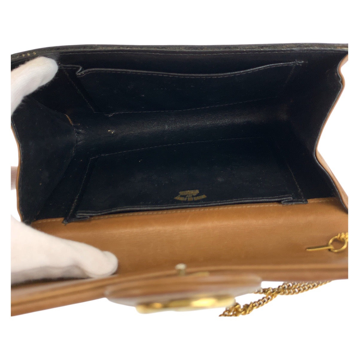 25241
GUCCI グッチ ヴィンテージ マイクロGG ブラック 黒 ブラウン ゴールド金具 GGキャンバス / レザー チェーンショルダーバッグ レディース AB40