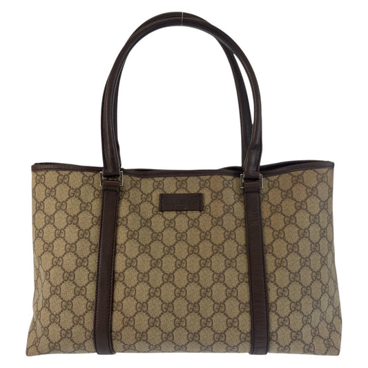 25243
GUCCI グッチ ベージュ ブラウン GGスプリームキャンバス / レザー 114595 トートバッグ ショルダーバッグ レディース AB28