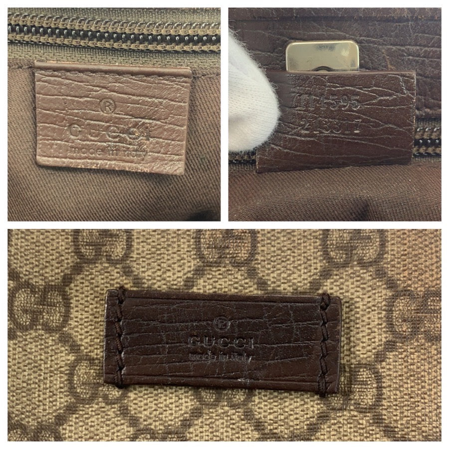 25243
GUCCI グッチ ベージュ ブラウン GGスプリームキャンバス / レザー 114595 トートバッグ ショルダーバッグ レディース AB28