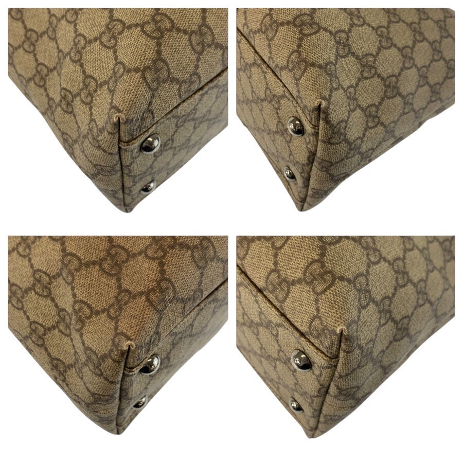 25243
GUCCI グッチ ベージュ ブラウン GGスプリームキャンバス / レザー 114595 トートバッグ ショルダーバッグ レディース AB28