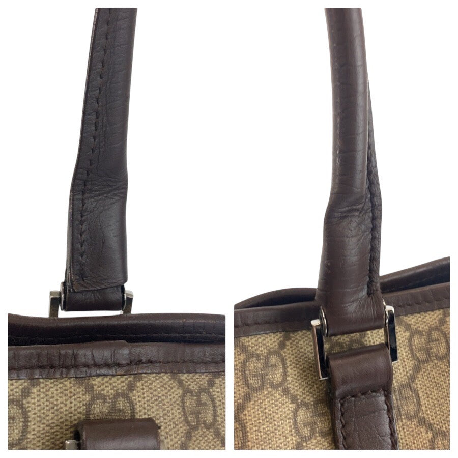 25243
GUCCI グッチ ベージュ ブラウン GGスプリームキャンバス / レザー 114595 トートバッグ ショルダーバッグ レディース AB28