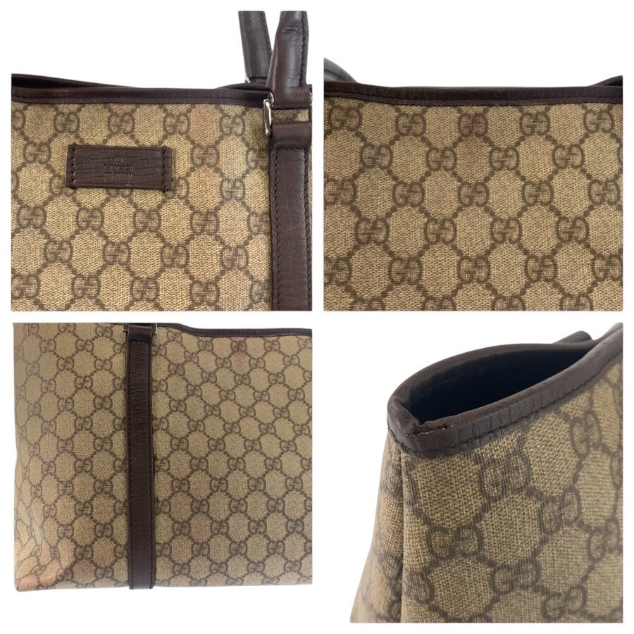 25243
GUCCI グッチ ベージュ ブラウン GGスプリームキャンバス / レザー 114595 トートバッグ ショルダーバッグ レディース AB28
