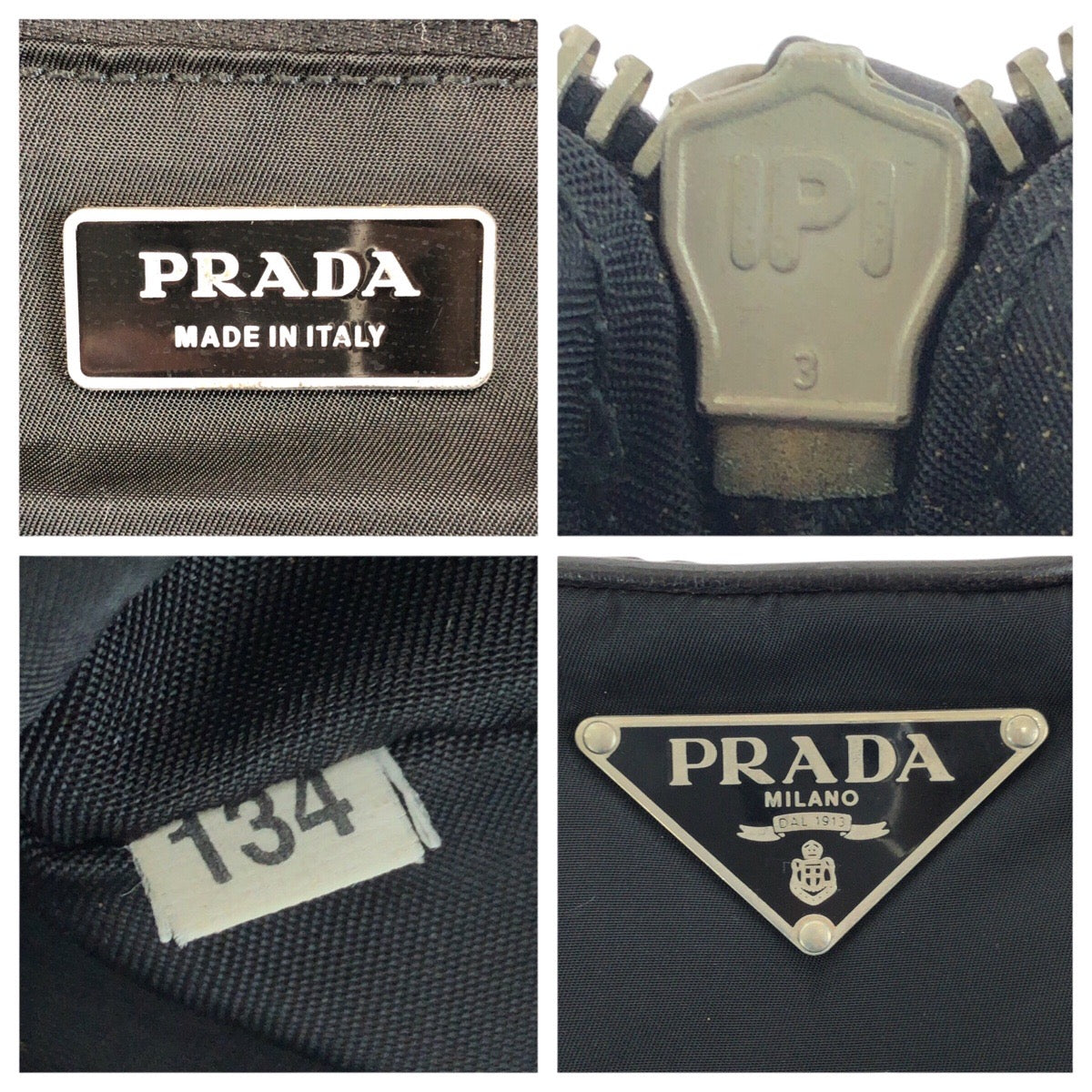 25244
PRADA プラダ テスート 三角ロゴプレート ブラック 黒 シルバー金具 ナイロン / レザー トートバッグ ショルダーバッグ レディース AB28