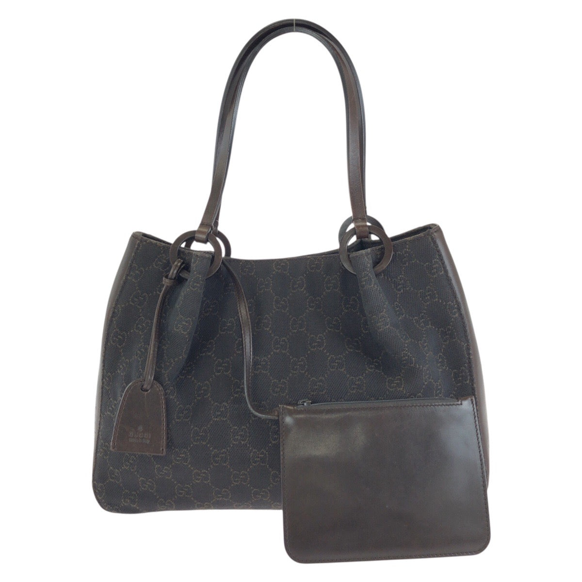 25246
GUCCI グッチ ダークブラウン シルバー金具 GGキャンバス / レザー 101919 トートバッグ ショルダーバッグ レディース ABP35