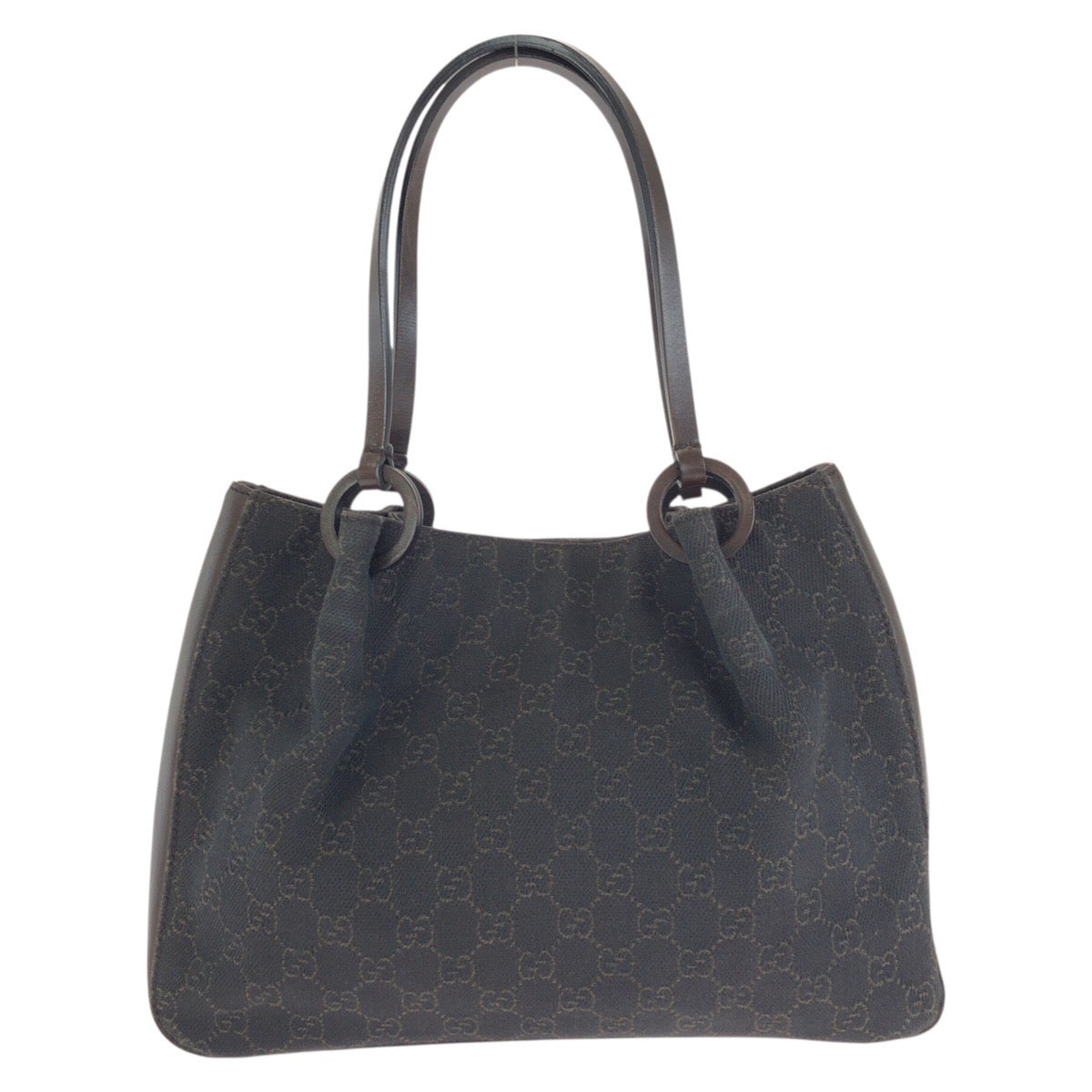 25246
GUCCI グッチ ダークブラウン シルバー金具 GGキャンバス / レザー 101919 トートバッグ ショルダーバッグ レディース ABP35