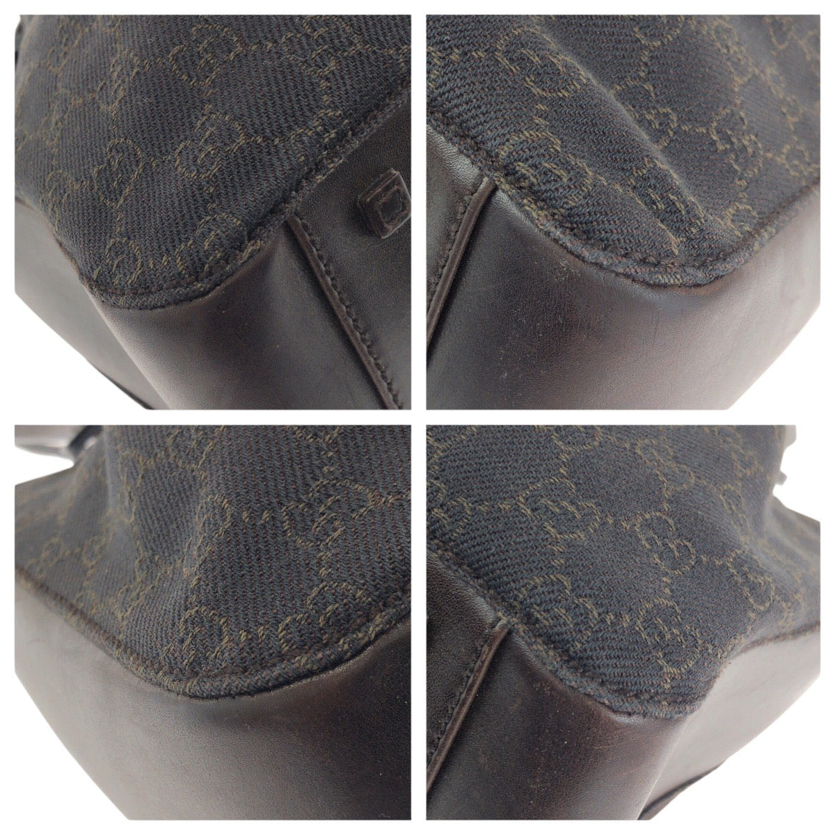 25246
GUCCI グッチ ダークブラウン シルバー金具 GGキャンバス / レザー 101919 トートバッグ ショルダーバッグ レディース ABP35