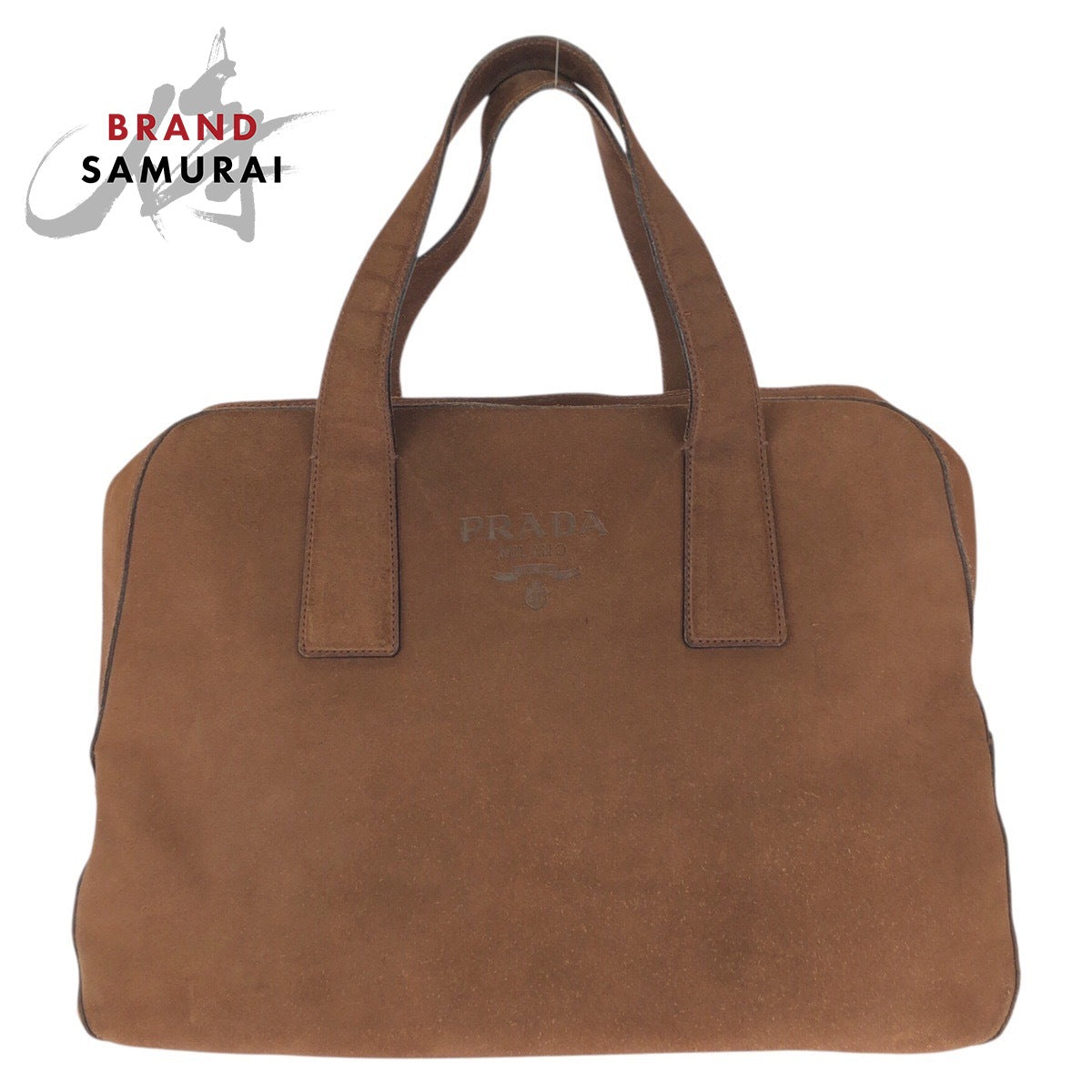 25247
PRADA プラダ ブラウン ゴールド金具 スウェード ハンドバッグ ボストンバッグ レディース ABP40