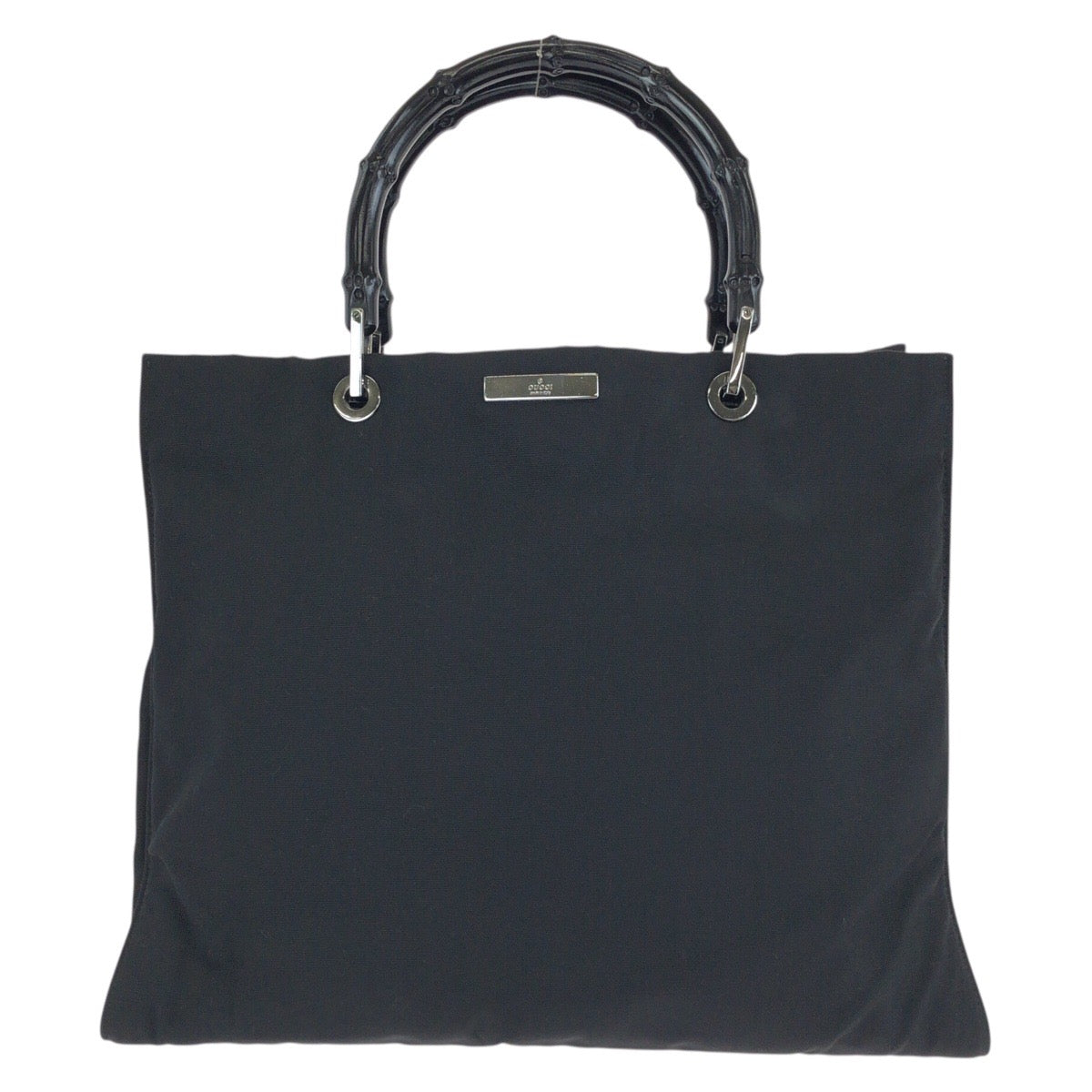 25249
GUCCI グッチ バンブー ブラック 黒 シルバー金具 ナイロン 002 1010 トートバッグ ハンドバッグ レディース AB28