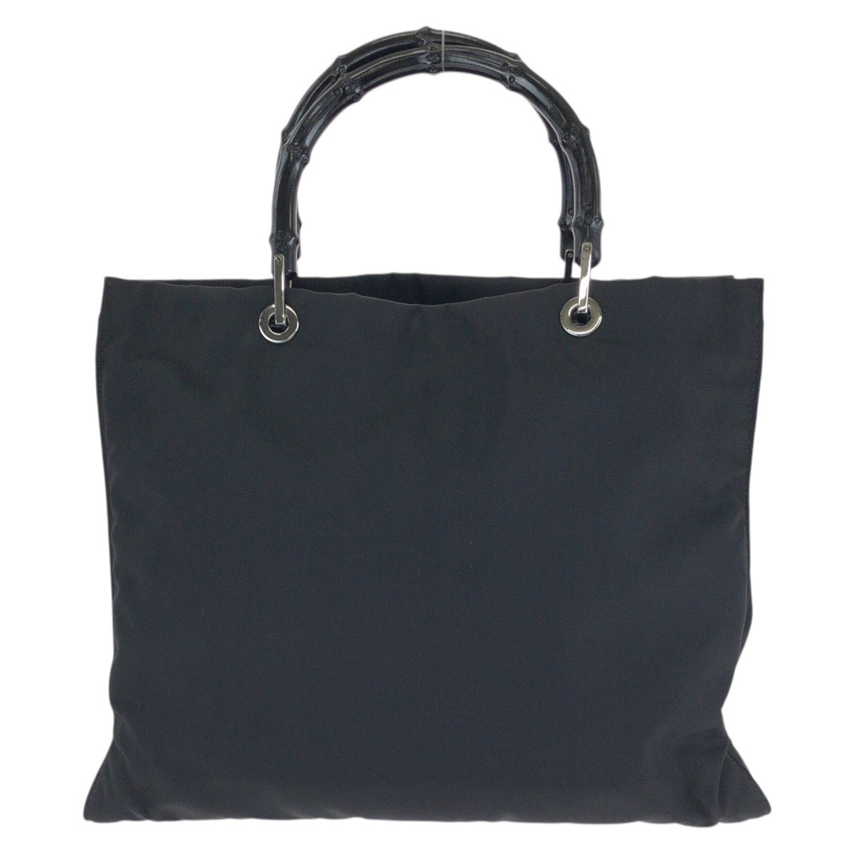 25249
GUCCI グッチ バンブー ブラック 黒 シルバー金具 ナイロン 002 1010 トートバッグ ハンドバッグ レディース AB28