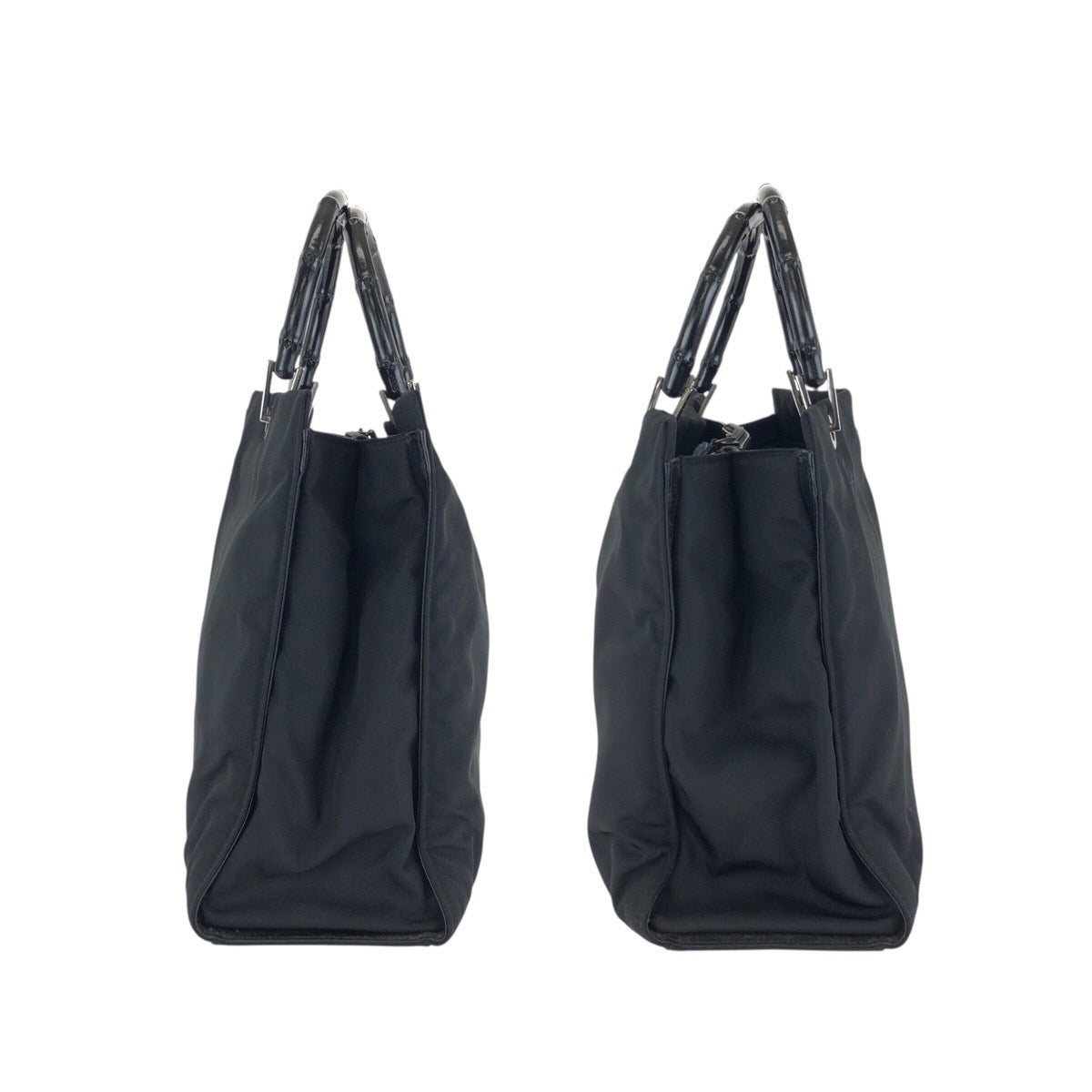 25249
GUCCI グッチ バンブー ブラック 黒 シルバー金具 ナイロン 002 1010 トートバッグ ハンドバッグ レディース AB28
