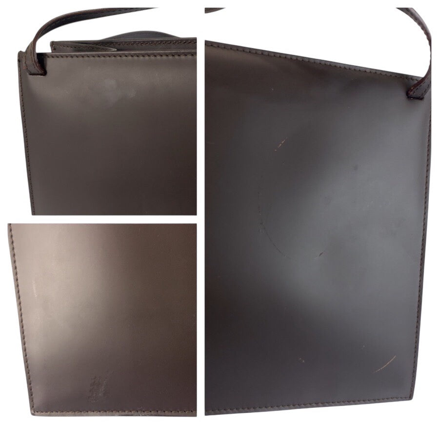 25250
GUCCI グッチ ダブルポケット ブラウン レザー 001 3175 ショルダーバッグ レディース AB30