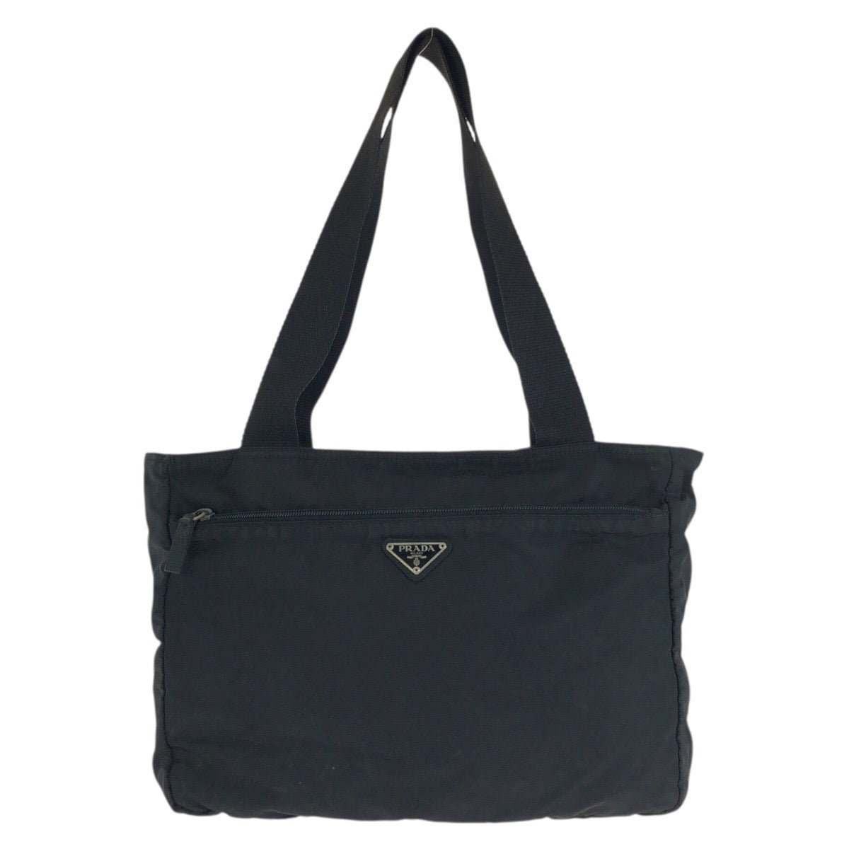 25252
PRADA プラダ テスート 三角ロゴプレート ブラック 黒 シルバー金具 ナイロン トートバッグ ショルダーバッグ レディース AB28
