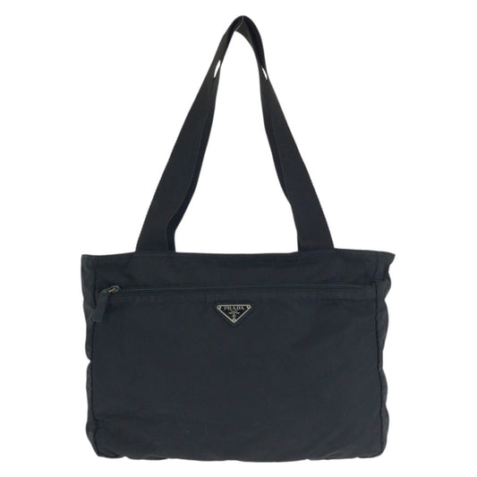 25252
PRADA プラダ テスート 三角ロゴプレート ブラック 黒 シルバー金具 ナイロン トートバッグ ショルダーバッグ レディース AB28