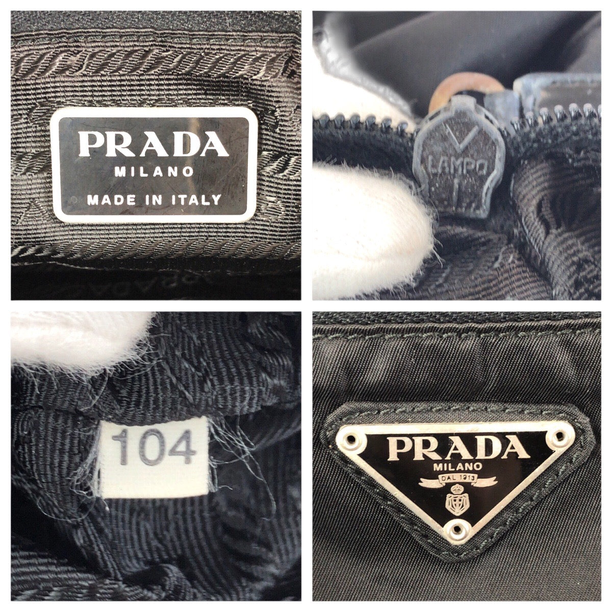 25252
PRADA プラダ テスート 三角ロゴプレート ブラック 黒 シルバー金具 ナイロン トートバッグ ショルダーバッグ レディース AB28