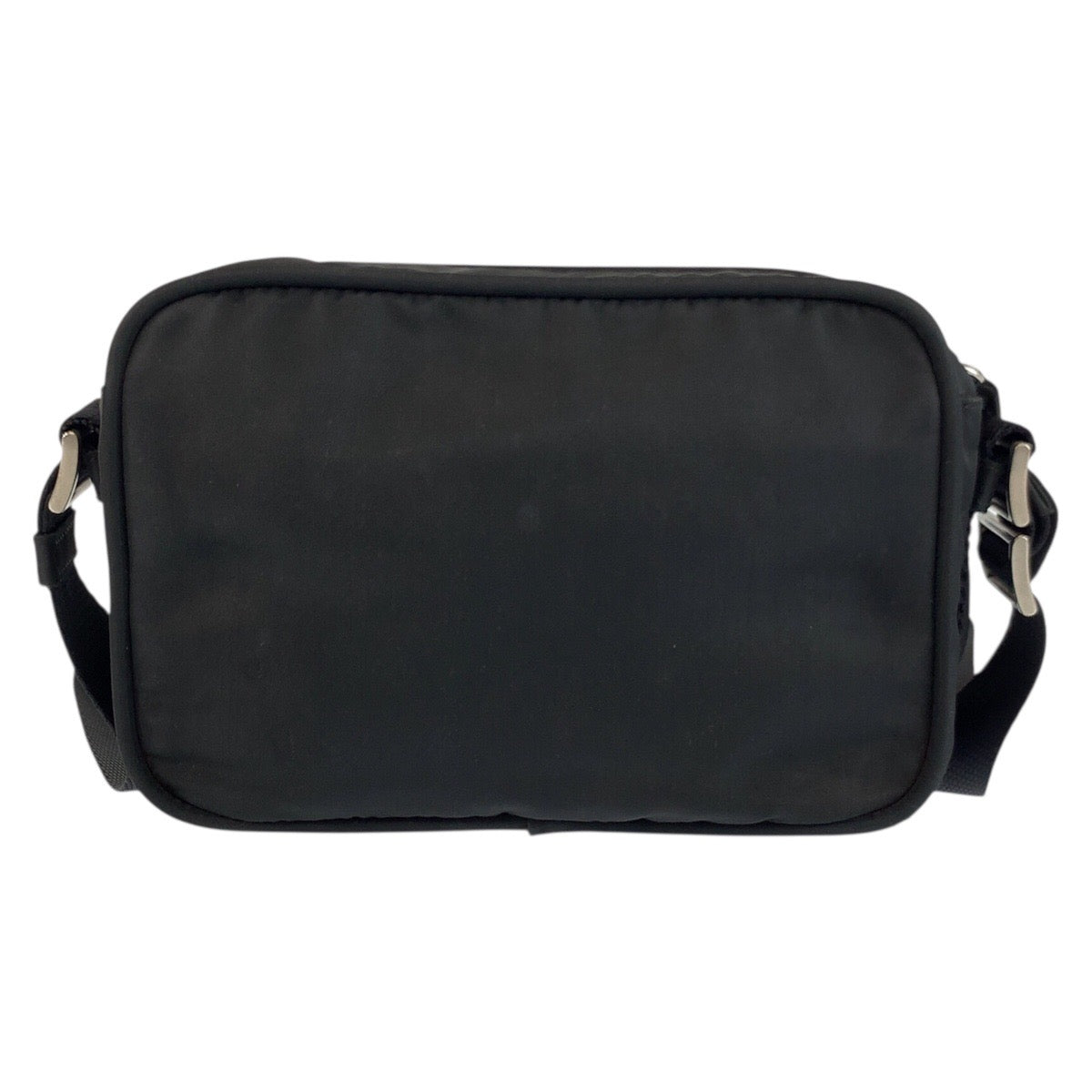 25253
PRADA プラダ テスート 三角ロゴプレート ブラック 黒 シルバー金具 ナイロン ショルダーバッグ ポシェット レディース AB35