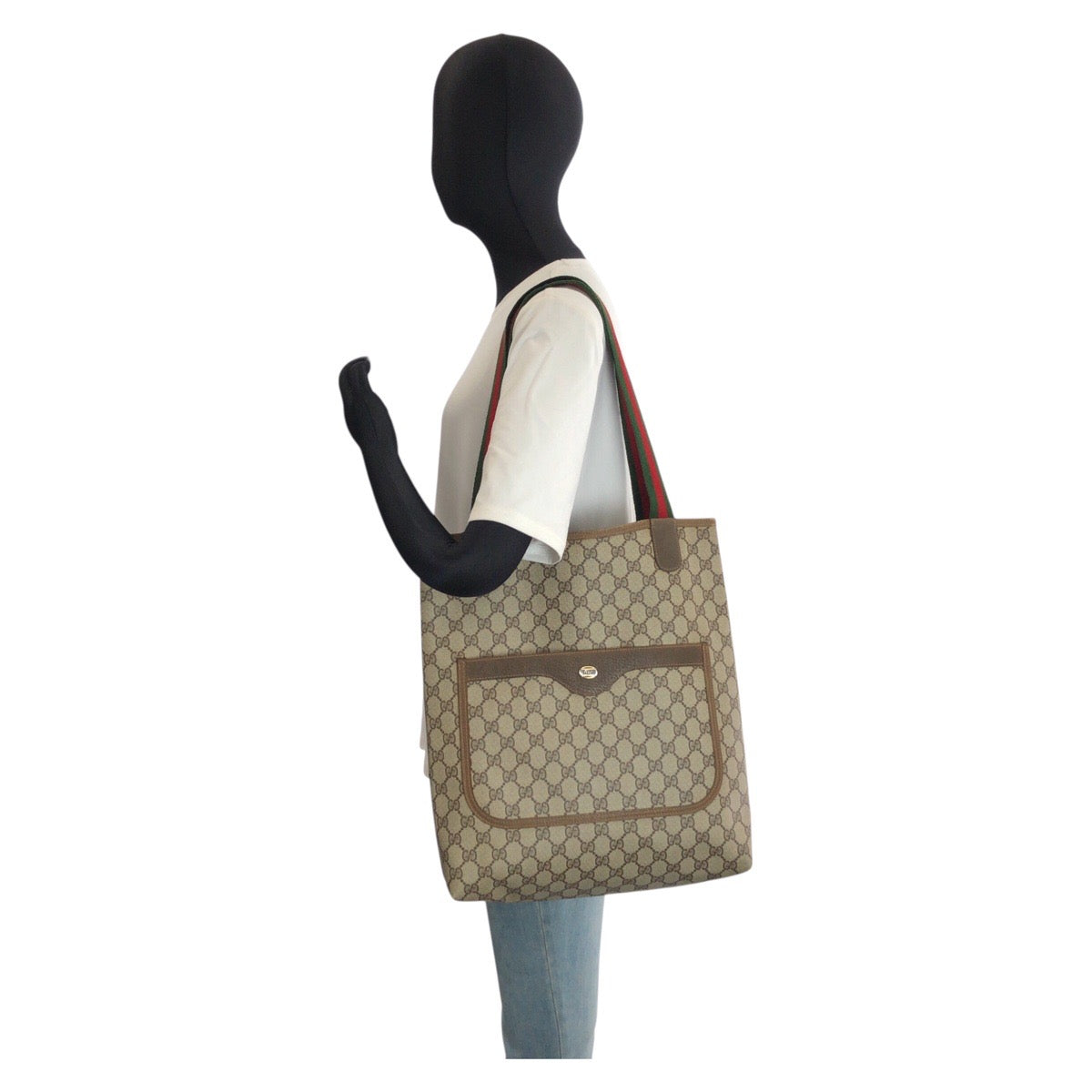 25254
GUCCI グッチ ヴィンテージ シェリーライン ベージュ ブラウン GGスプリームキャンバス 40 02 003 トートバッグ ショルダーバッグ レディース ABP28