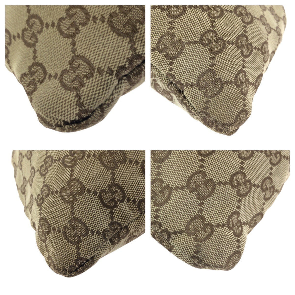 25255
GUCCI グッチ ドローストリング ベージュ ブラウン シルバー金具 GGキャンバス / レザー 004 1137 ポーチ 小物入れ 男女兼用 レディース AB14