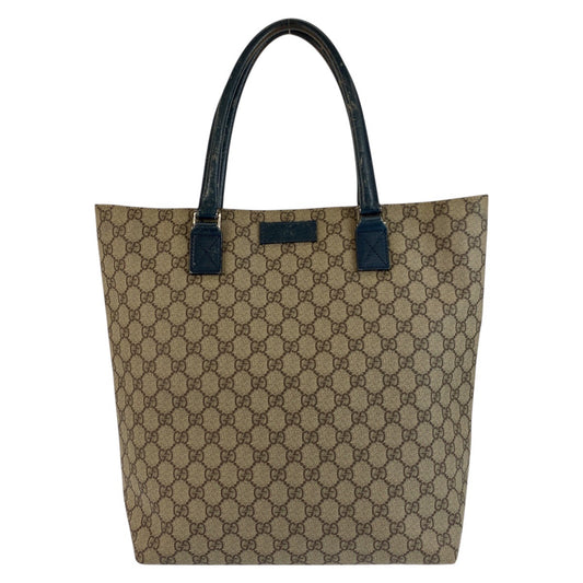 25257
GUCCI グッチ ベージュ グリーン GGスプリームキャンバス / レザー 131220 トートバッグ ハンドバッグ レディース AB28