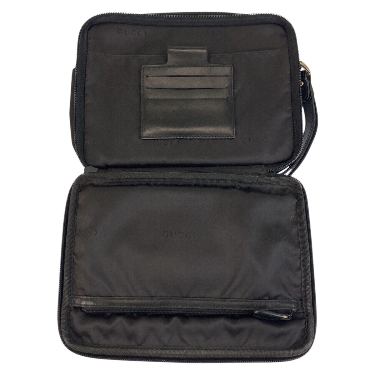 25258
GUCCI グッチ ブラック 黒 ナイロン 018 3700 クラッチバッグ セカンドバッグ レディース ABP15