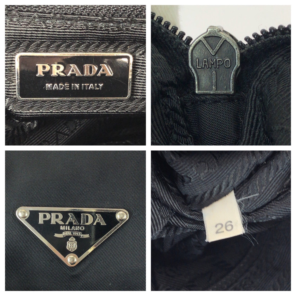 25261
PRADA プラダ テスート 三角ロゴプレート ブラック 黒 シルバー金具 ナイロン / レザー ショルダーバッグ メッセンジャーバッグ レディース ABP42