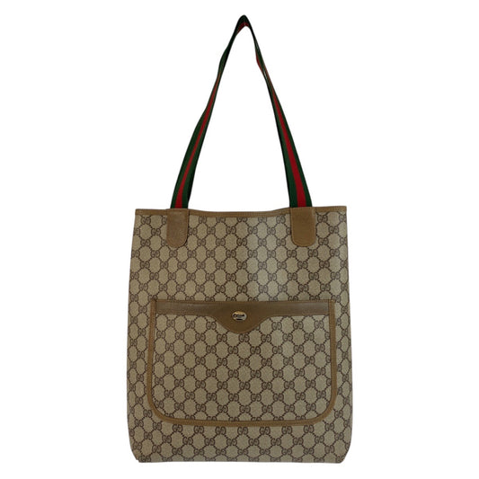 25262
GUCCI グッチ ヴィンテージ シェリーライン ベージュ ブラウン GGスプリームキャンバス 39 02 003 トートバッグ ショルダーバッグ レディース AB23