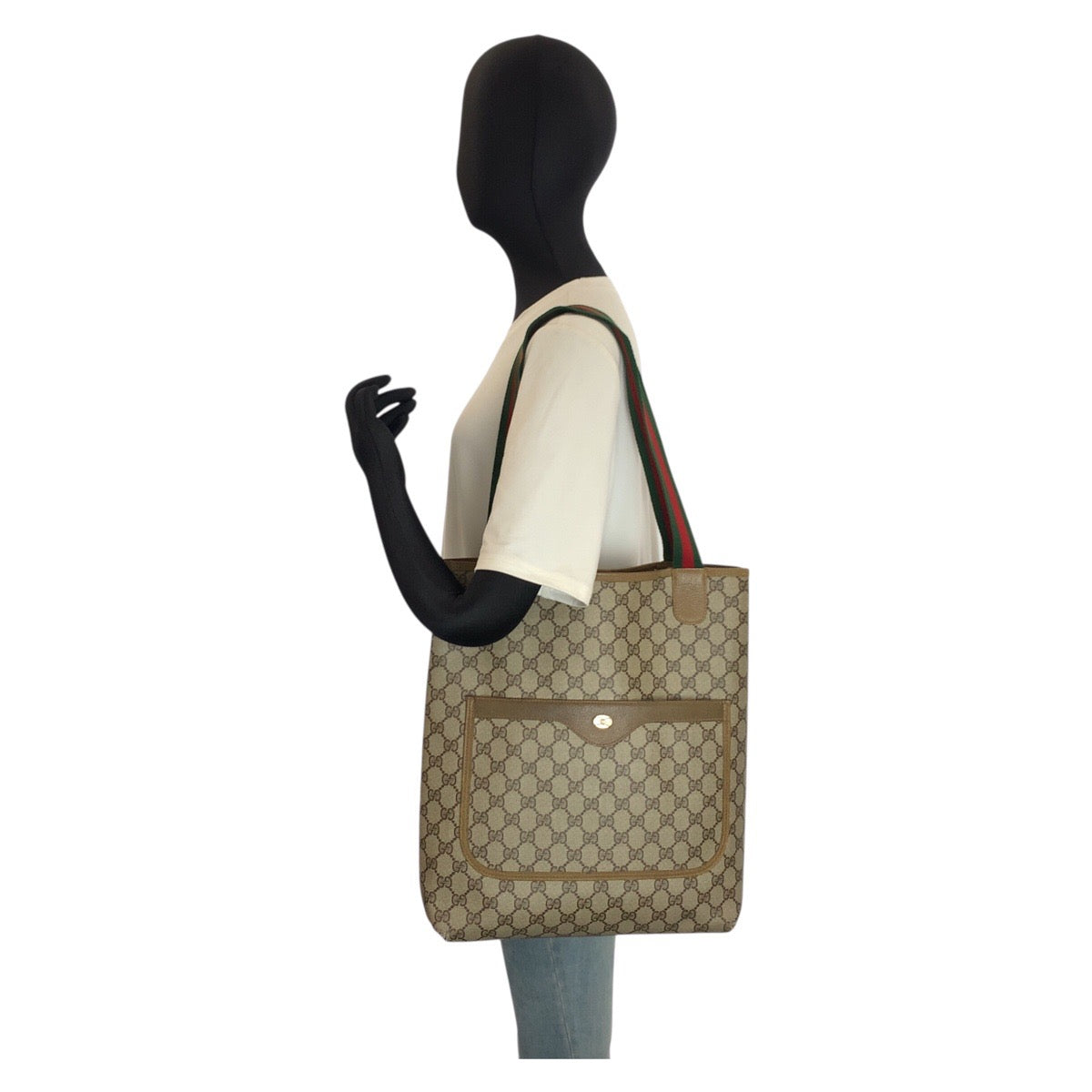 25262
GUCCI グッチ ヴィンテージ シェリーライン ベージュ ブラウン GGスプリームキャンバス 39 02 003 トートバッグ ショルダーバッグ レディース AB23