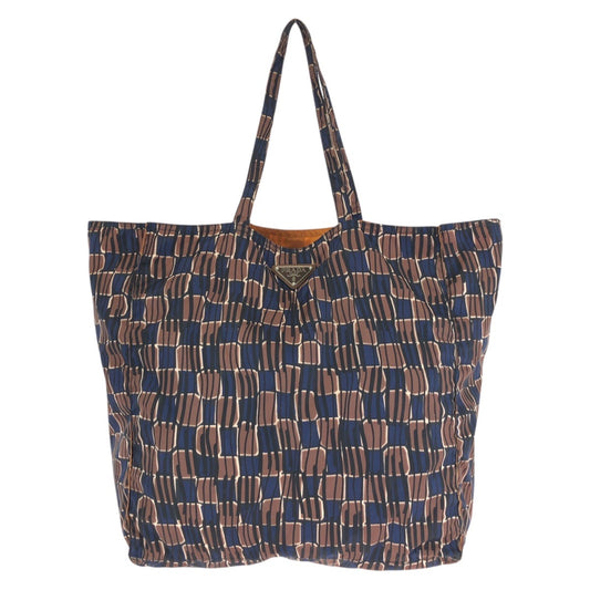 25264
PRADA プラダ BYOBAG テスート 三角ロゴプレート ブラウン ブラック ネイビー ナイロン トートバッグ ショルダーバッグ レディース ABP28