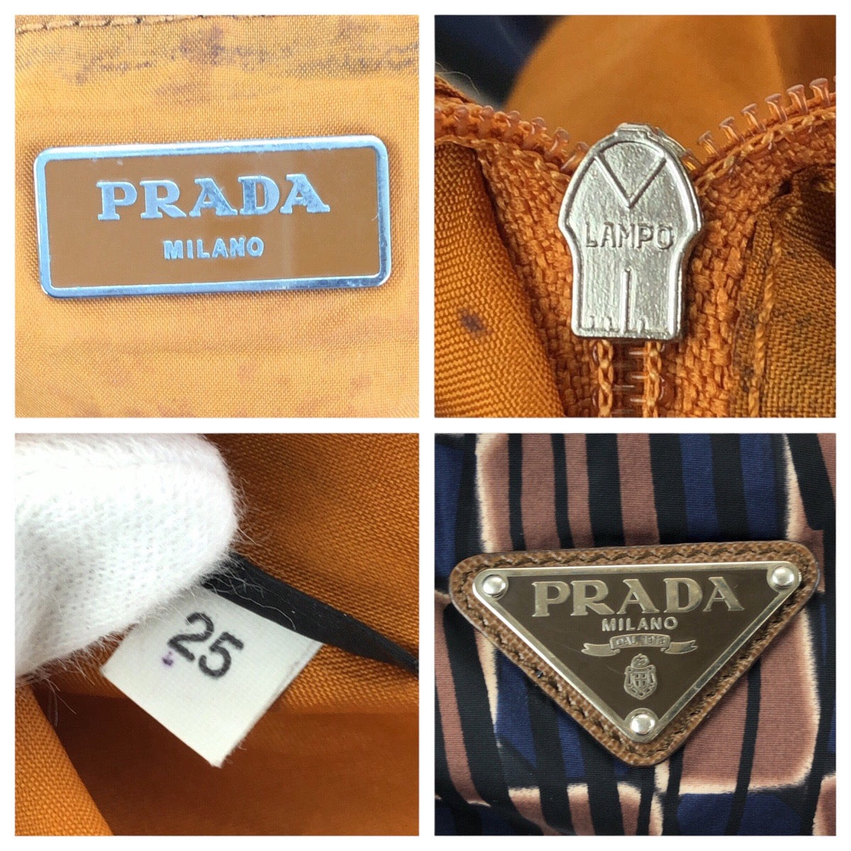 25264
PRADA プラダ BYOBAG テスート 三角ロゴプレート ブラウン ブラック ネイビー ナイロン トートバッグ ショルダーバッグ レディース ABP28