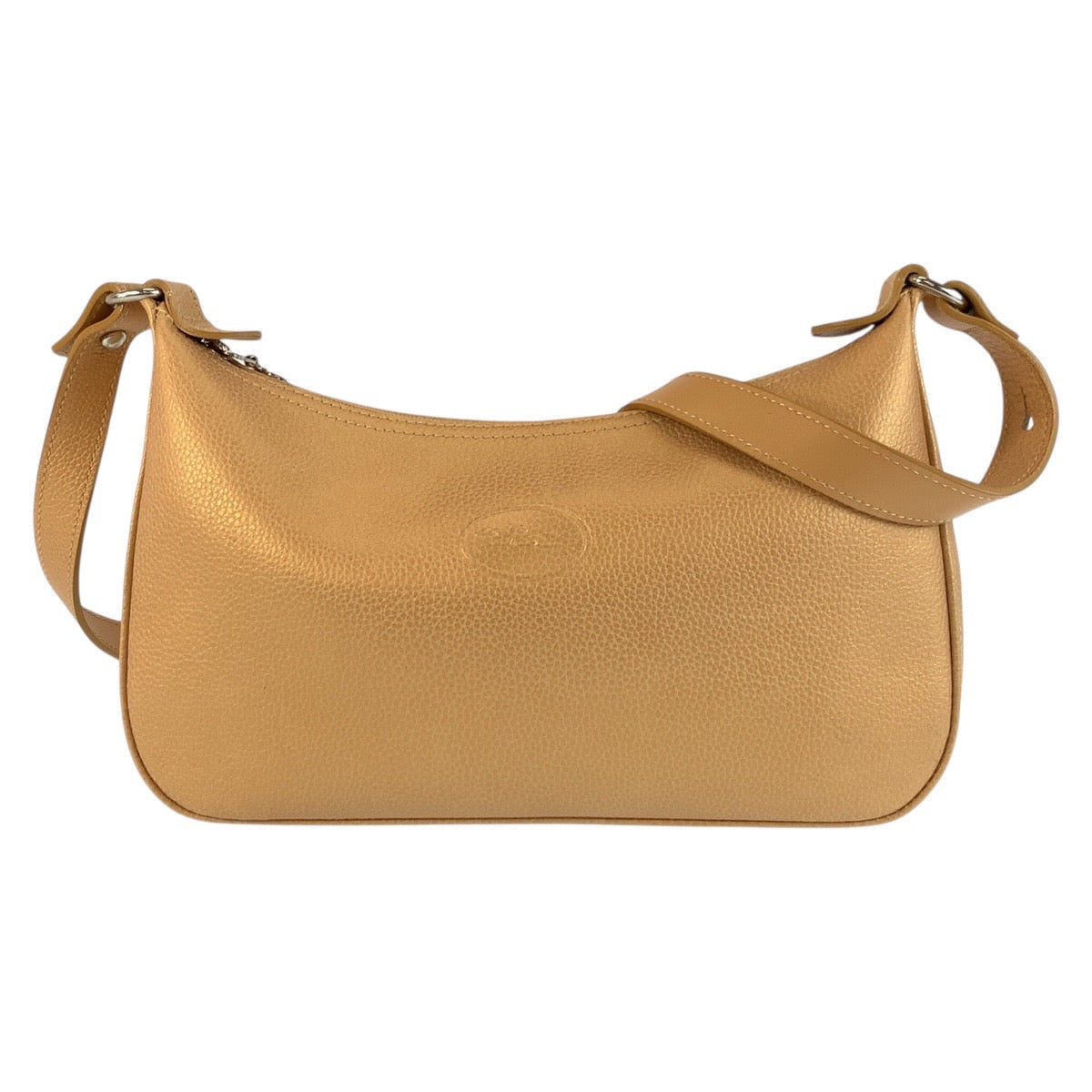 25267
Longchamp ロンシャン ベージュ シルバー金具 レザー ショルダーバッグ ポシェット レディース A21