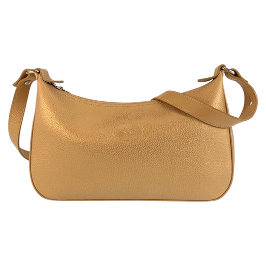 25267
Longchamp ロンシャン ベージュ シルバー金具 レザー ショルダーバッグ ポシェット レディース A21