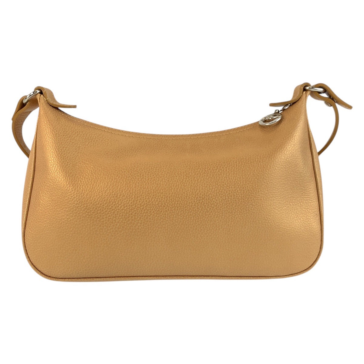25267
Longchamp ロンシャン ベージュ シルバー金具 レザー ショルダーバッグ ポシェット レディース A21