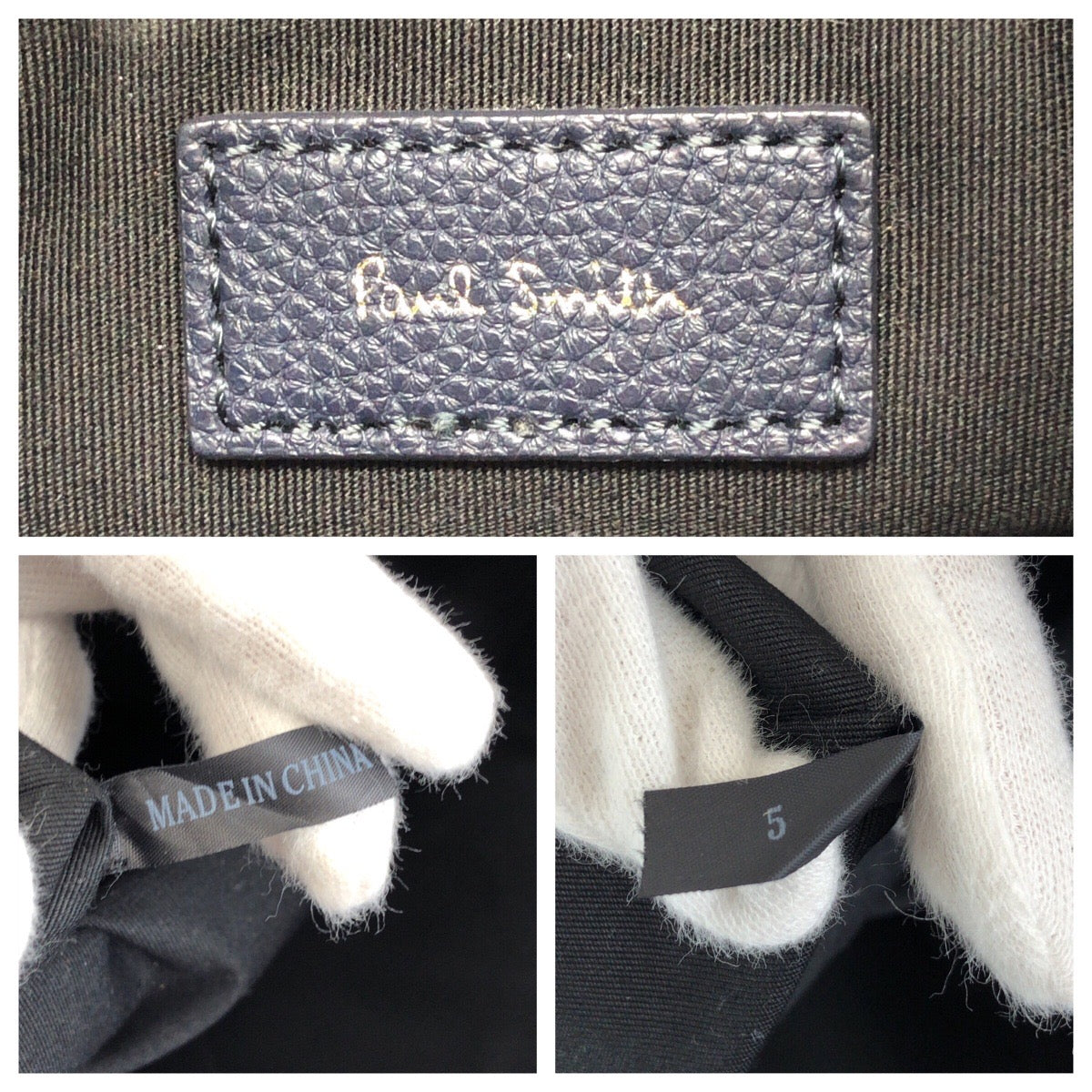 25268
Paul Smith ポール スミス アーティストストライプ ネイビー シルバー金具 レザー トートバッグ ショルダーバッグ メンズ A14