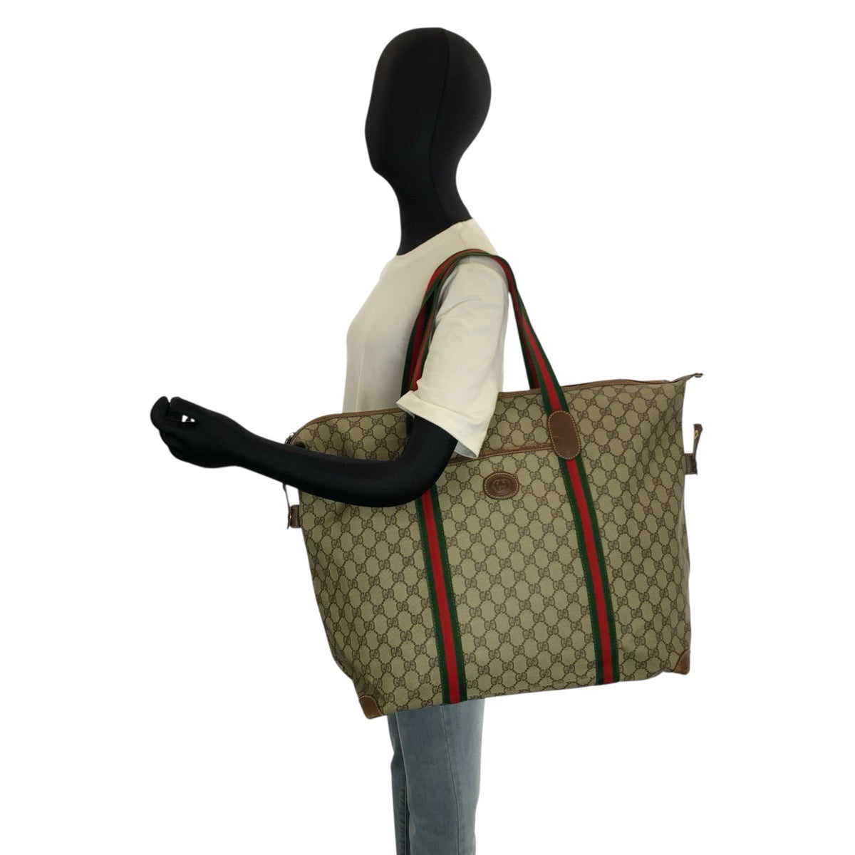 25270
GUCCI グッチ シェリーライン ベージュ ブラウン GGスプリームキャンバス 002 39 6211 トートバッグ ボストンバッグ レディース B28