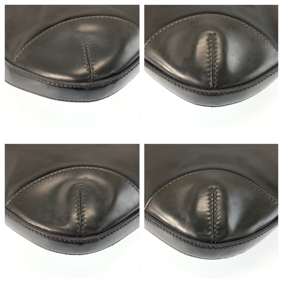 25271
PRADA プラダ テスート 三角ロゴプレート ブラック 黒 シルバー金具 ナイロン / レザー ショルダーバッグ ポシェット レディース AB28