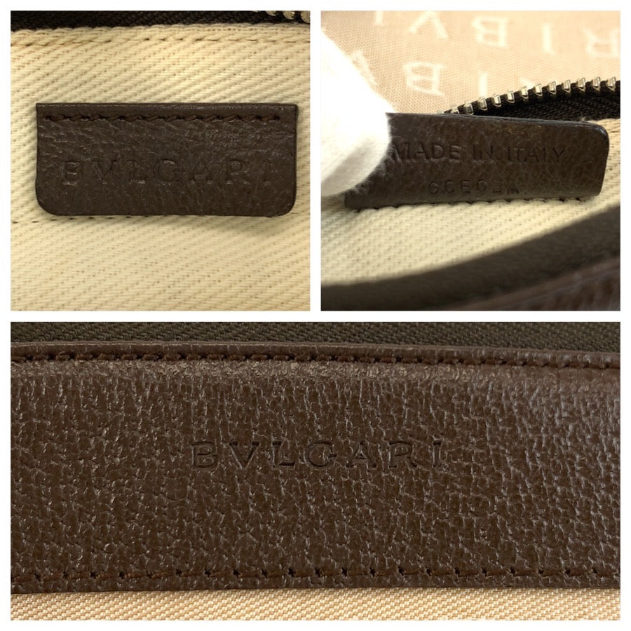 25272
BVLGARI ブルガリ ロゴマニア ベージュ ブラウンシルバー金具 キャンバス / レザー ショルダーバッグ ポシェット レディース A21