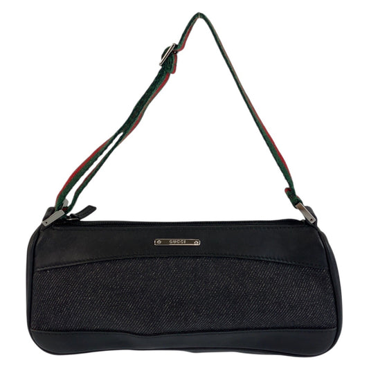 25274
GUCCI グッチ シェリーライン ブラック 黒 シルバー金具 キャンバス / レザー 92820 ハンドバッグ アクセサリーポーチ レディース ABP35