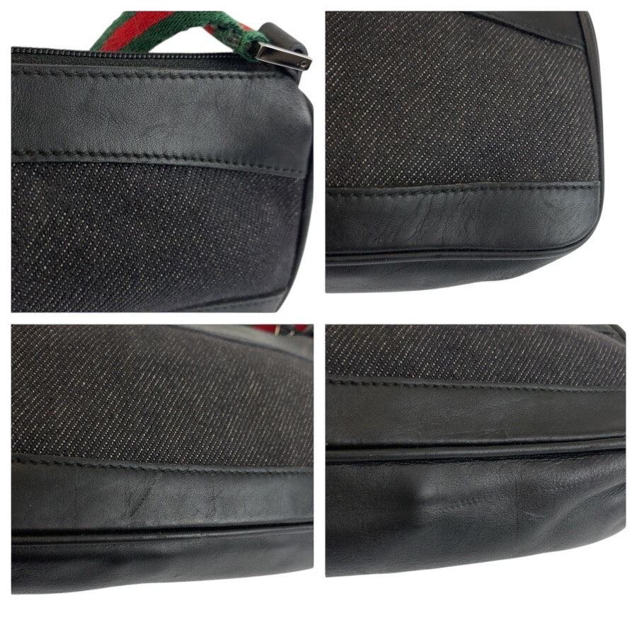 25274
GUCCI グッチ シェリーライン ブラック 黒 シルバー金具 キャンバス / レザー 92820 ハンドバッグ アクセサリーポーチ レディース ABP35