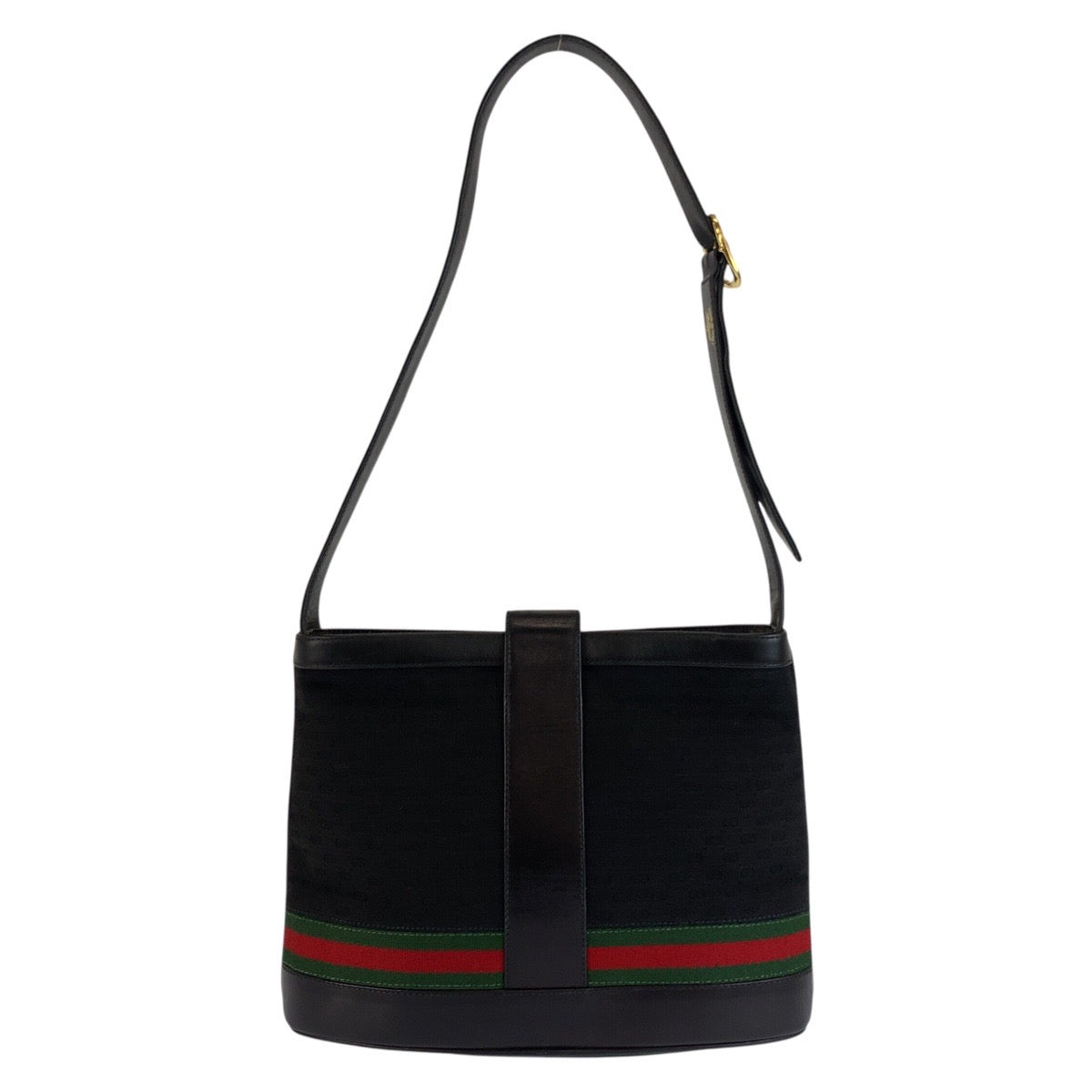 25276
GUCCI グッチ ヴィンテージ マイクロGG インターロッキング シェリーライン ブラック 黒 ゴールド金具 GGキャンバス / レザー ショルダーバッグ レディース AB35