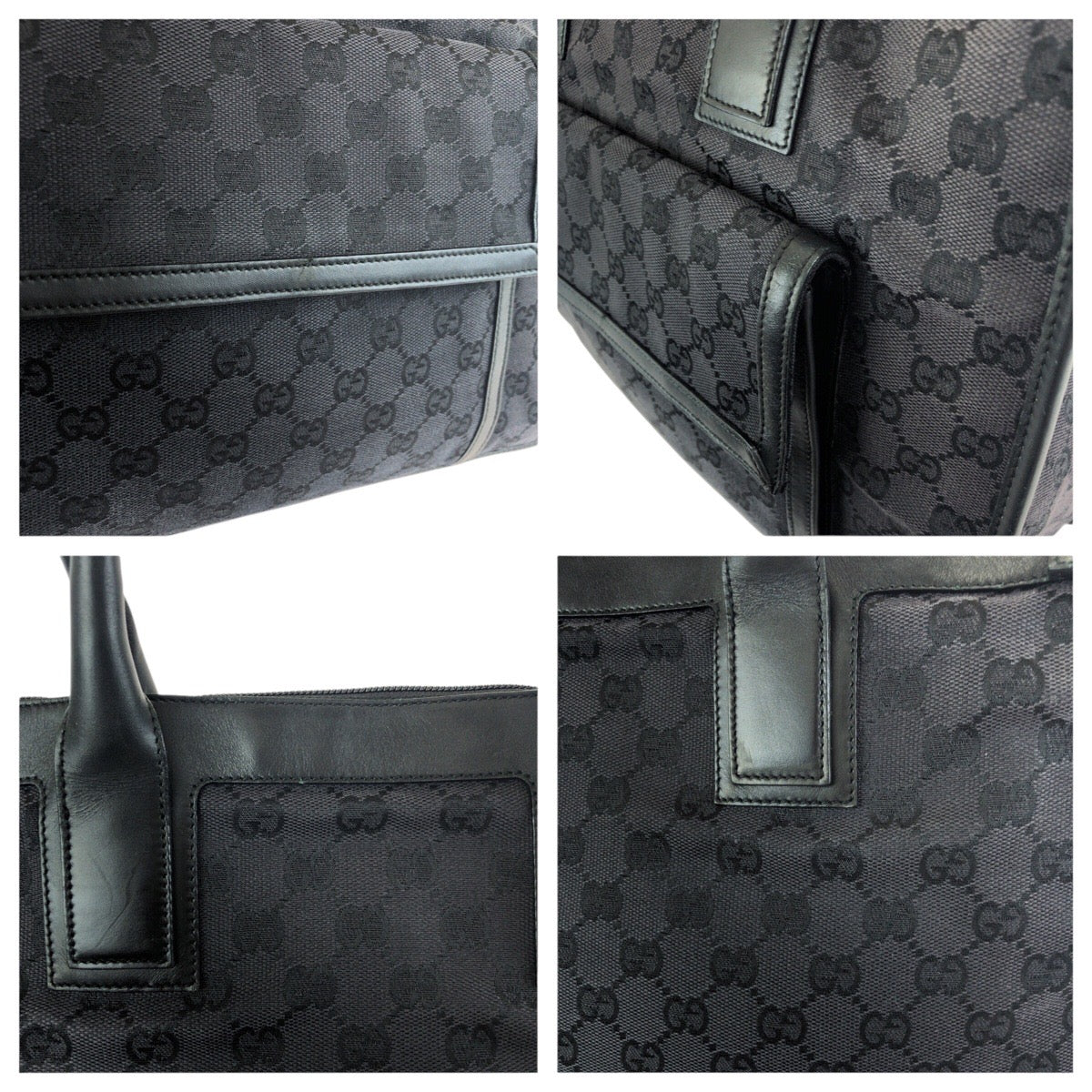 25277
GUCCI グッチ ブラック 黒 ゴールド金具 GGキャンバス / レザー 000 0854 トートバッグ ショルダーバッグ レディース AB28
