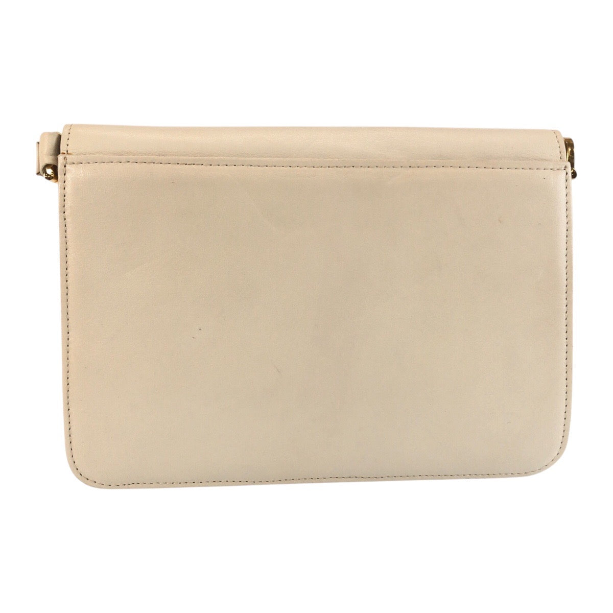 25278
YVES SAINT LAURENT イヴ サンローラン YSL キルティング ホワイト ゴールド金具 レザー ショルダーバッグ レディース ABP35