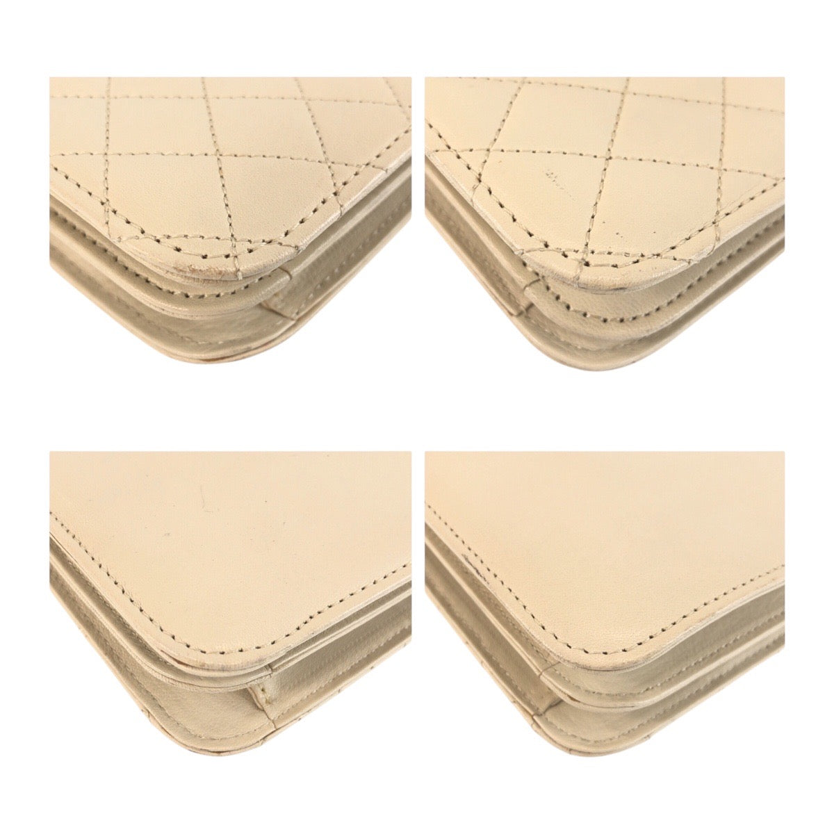 25278
YVES SAINT LAURENT イヴ サンローラン YSL キルティング ホワイト ゴールド金具 レザー ショルダーバッグ レディース ABP35