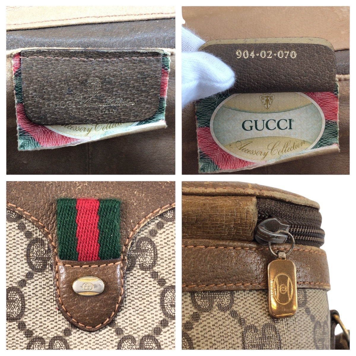 25279
GUCCI グッチ ヴィンテージ シェリーライン ベージュ ブラウン GGスプリームキャンバス / レザー 904 02 070 ショルダーバッグ ポシェット レディース AB28