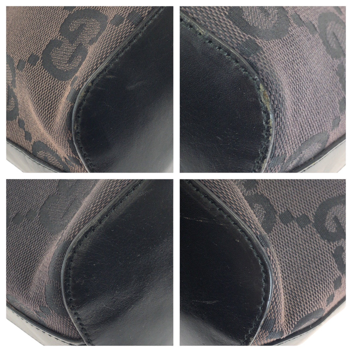 25282
GUCCI グッチ ホーボー ビッグGG ブラック 黒 シルバー金具 GGキャンバス / レザー 001 3814 ショルダーバッグ レディース AB28