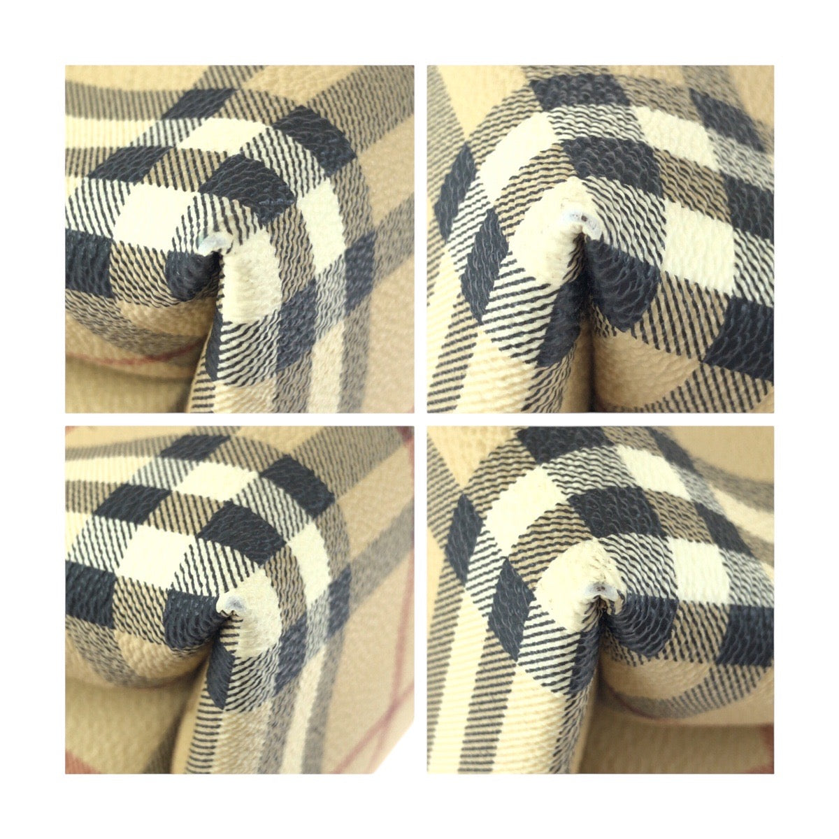 25283
BURBERRY バーバリー ノバチェック シャドーホース ベージュ ブラウン ゴールド金具 PVC トートバッグ ハンドバッグ レディース A42