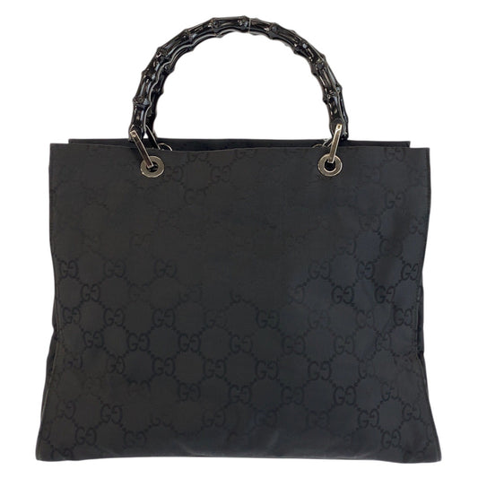 25284
GUCCI グッチ バンブー GG柄 ブラック 黒 ナイロン 002 1010 ハンドバッグ トートバッグ レディース ABP35